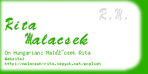 rita malacsek business card